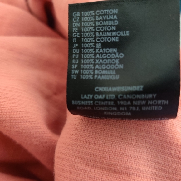 Lazy Oaf Happy Sad Corduroy Midi Dress in Coral UK10/US6 - Picture 4 of 6